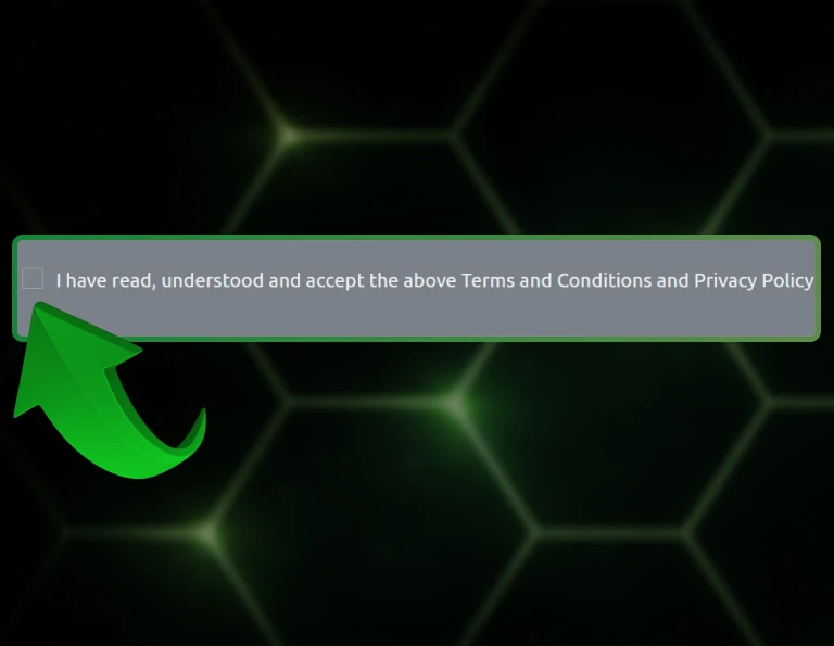 Accept terms and privacy checkbox