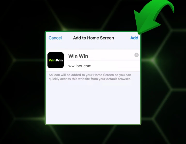 iPhone add to home screen confirmation