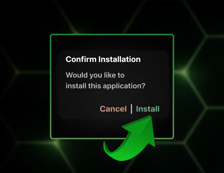 Android app installation guide screen