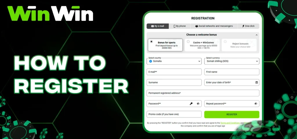 WinWin account registration form
