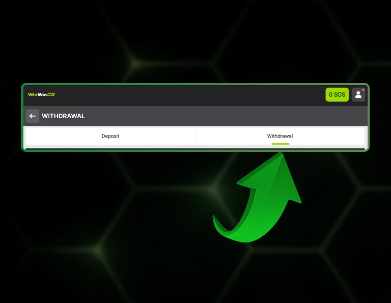 Casino withdrawal section menu